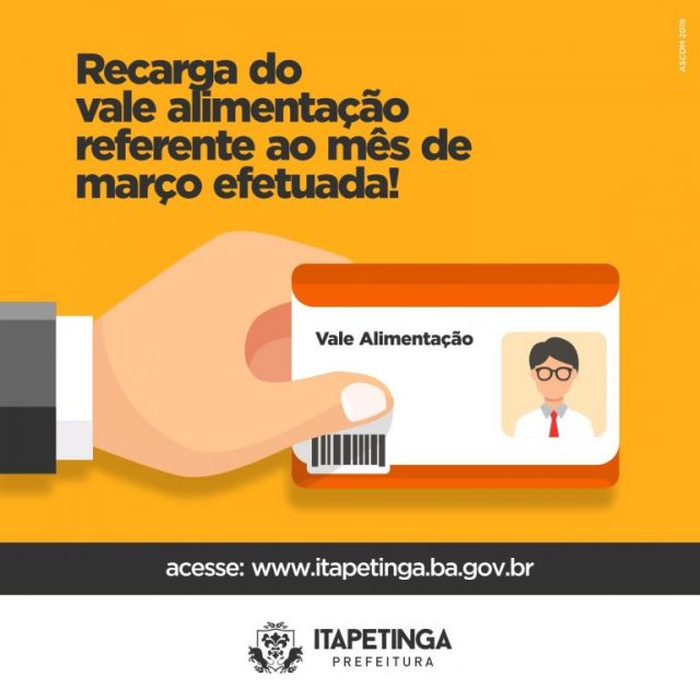 Itapetinga: Cartão Auxílio alimentação do Servidor está recarregado…