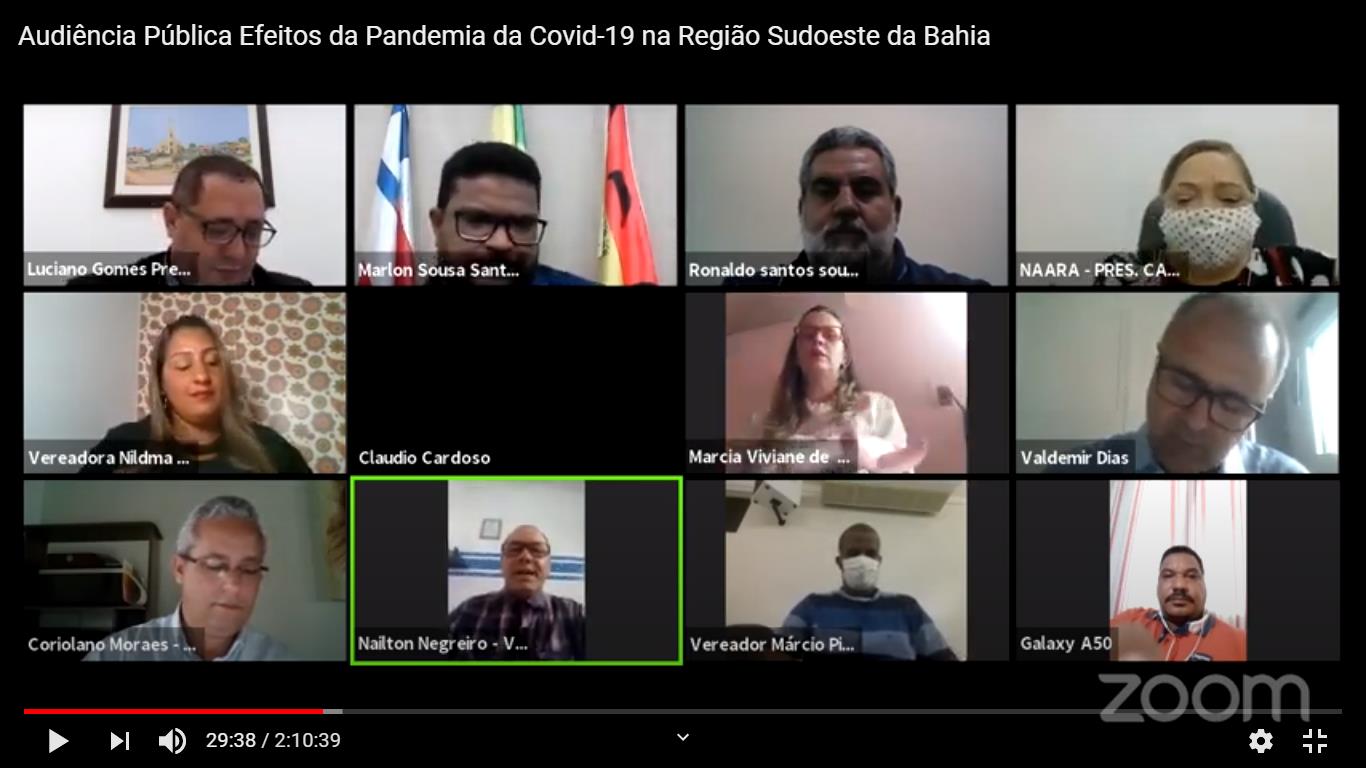 Em encontro virtual, Câmaras de Itapetinga e Vitória da Conquista promovem debate sobre impactos da pandemia na região