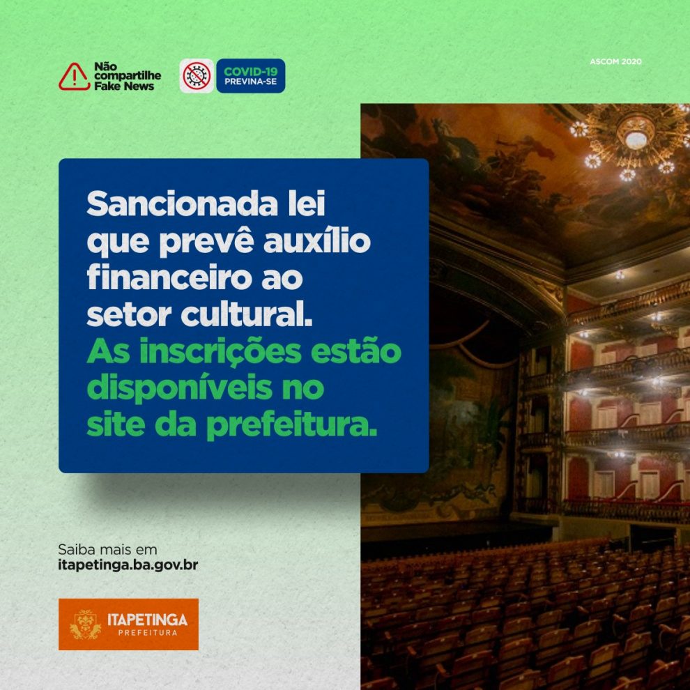 Artistas itapetinguenses podem se inscrever para auxílio financeiro da Lei Aldir Blanc
