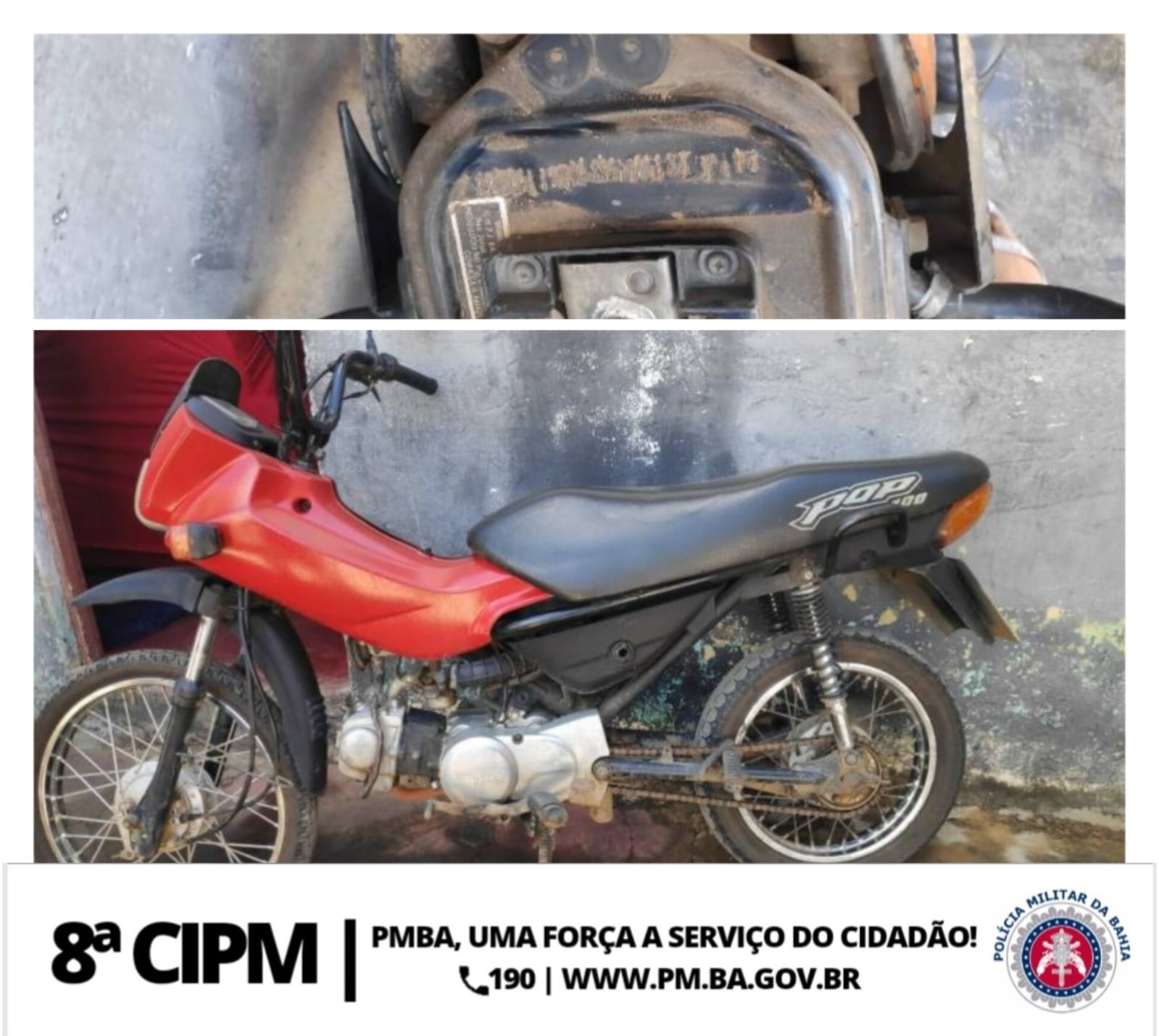 8ª CIPM: Poliícia Militar Apreende Moto Adulterada em Caatiba