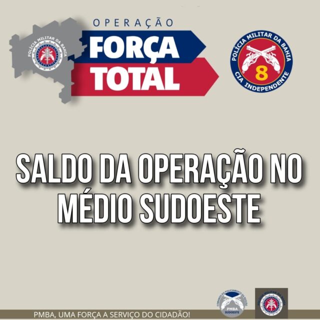 8ª CIPM: Saldo da Operação Força Total na região do Médio Sudoeste