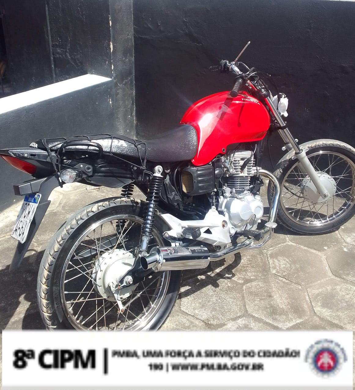 8ª CIPM Apreende Moto Com Chassi Adulterado Em Nova Canaã; Condutor Foi Conduzido á Delegacia
