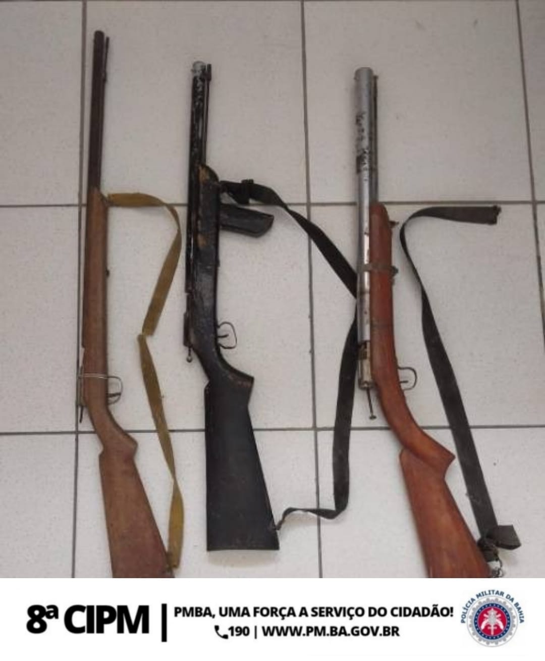 O 2° Pelotão da 8ª CIPM realizou operação bem-sucedida em Iguaí, retirando de circulação três armas de fogo