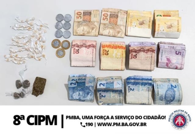 Homem é preso pelo PETO da 8ªCIPM por tráfico de drogas no bairro Nova Itapetinga