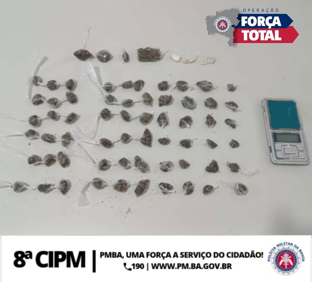 Guarnição do PETO da 8ª CIPM Apreende Drogas no Bairro Américo Nogueira