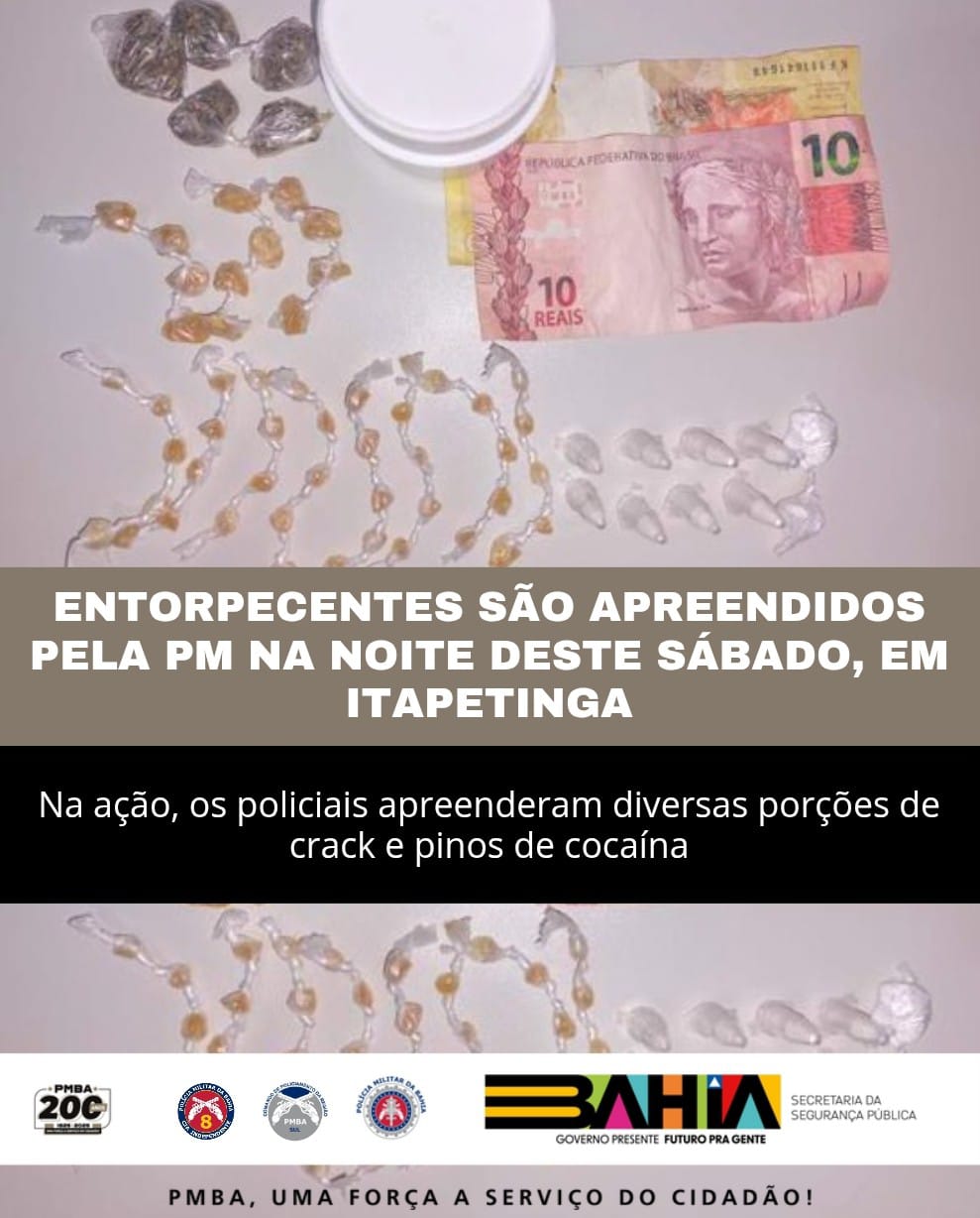 Itapetinga: Guarnição da 8ªCIPM Apreende Drogas no Bairro Américo Nogueira!