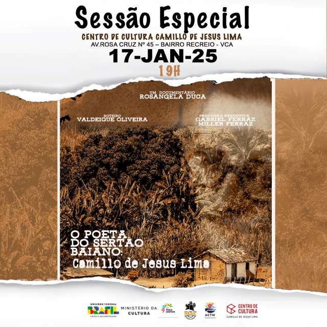Será exibido em Conquista o Documentário Camillo de Jesus Lima: O Poeta Do Sertão Baiano