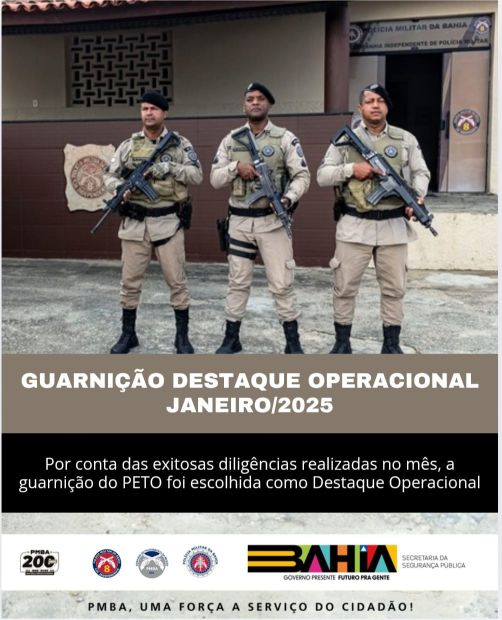 Bravura em Foco: Guarnição do PETO da 8ªCIPM Brilha como Destaque Operacional – Janeiro/2025