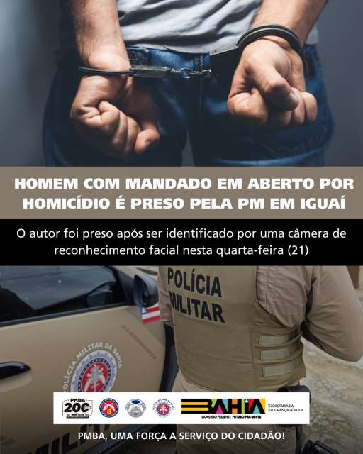 Tecnologia auxilia guarnição da 8ª CIPM na captura de foragido em Iguaí