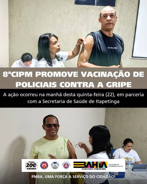 Força e Saúde: 8ª CIPM blinda seus policiais com vacinação