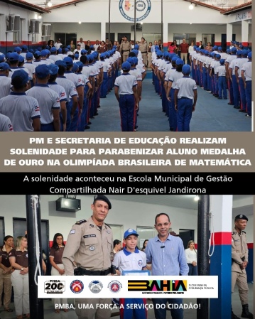Excelência que Inspira: Aluno é Celebrado por Conquistar Ouro na Olimpíada Brasileira de Matemática em Solenidade com PM e Secretaria de Educação