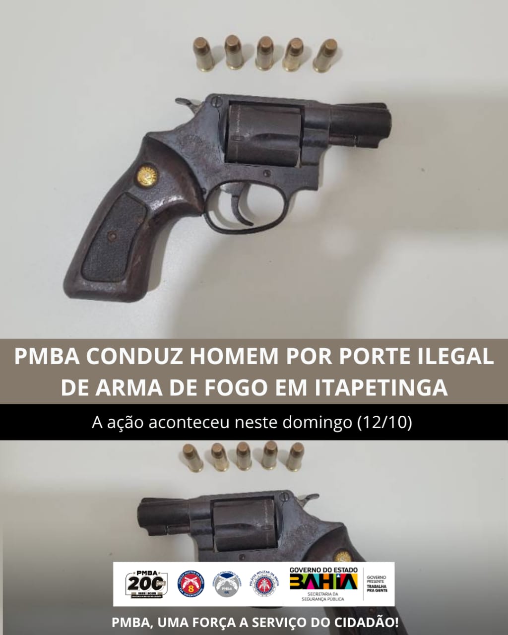 Itapetinga: Homem com arma de fogo em evento do Dia das Crianças é detido por guarnição da 8ª CIPM