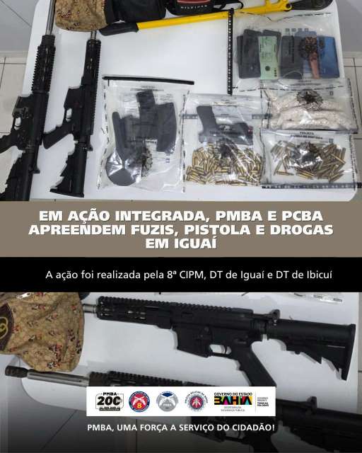 Fuzis, pistola e crack: ação integrada em Iguaí reforça atuação contra o crime organizado