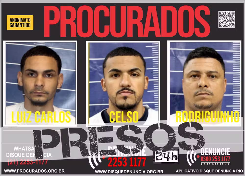 Com informações do Disque Denúncia, polícia prende em Campinho três homens que fugiram da megaoperação no Alemão e Penha