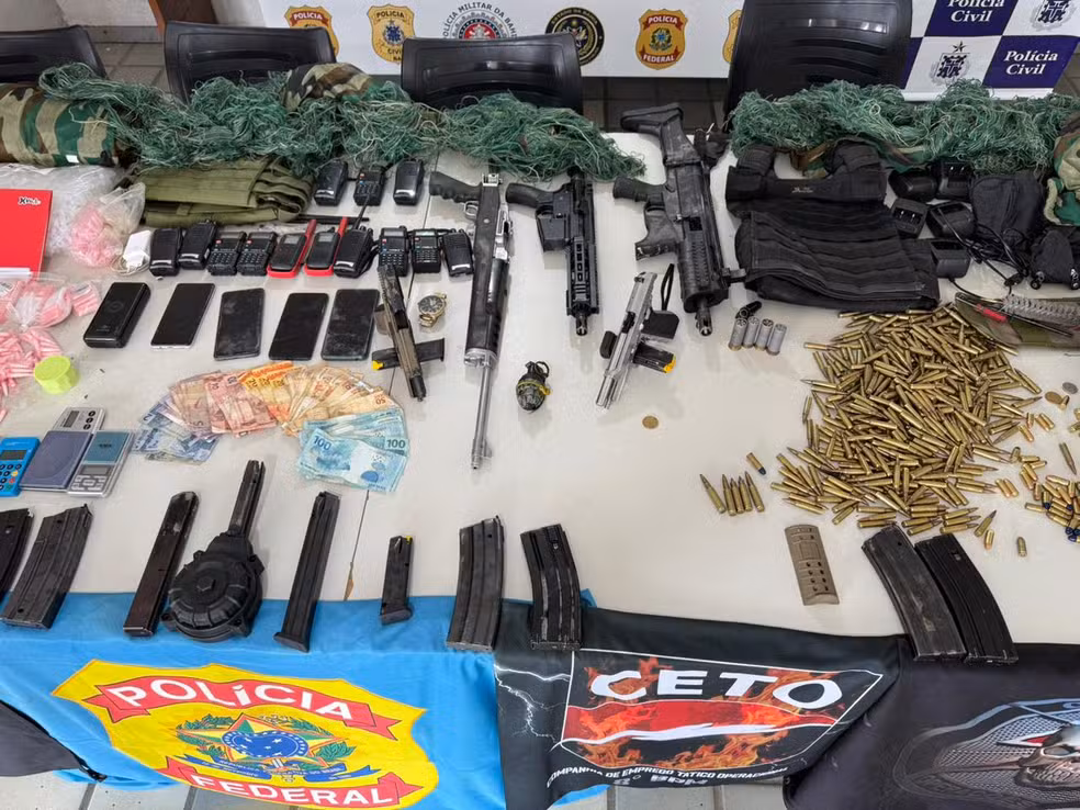 Operação Vértice I: ação policial contra facção termina com cinco suspeitos mortos e armas apreendidas na Bahia