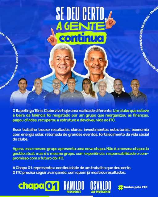 Chapa 01: Itapetinga Tênis Clube em constante crescimento, com responsabilidade, planejamento e resultados já comprovados