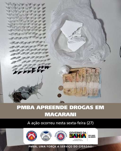 Operação da 8ª CIPM resulta em apreensão de drogas em Macarani