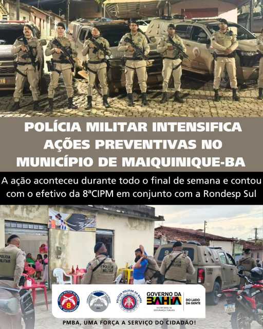 Operações estratégicas da PMBA buscam coibir crimes em Maiquinique