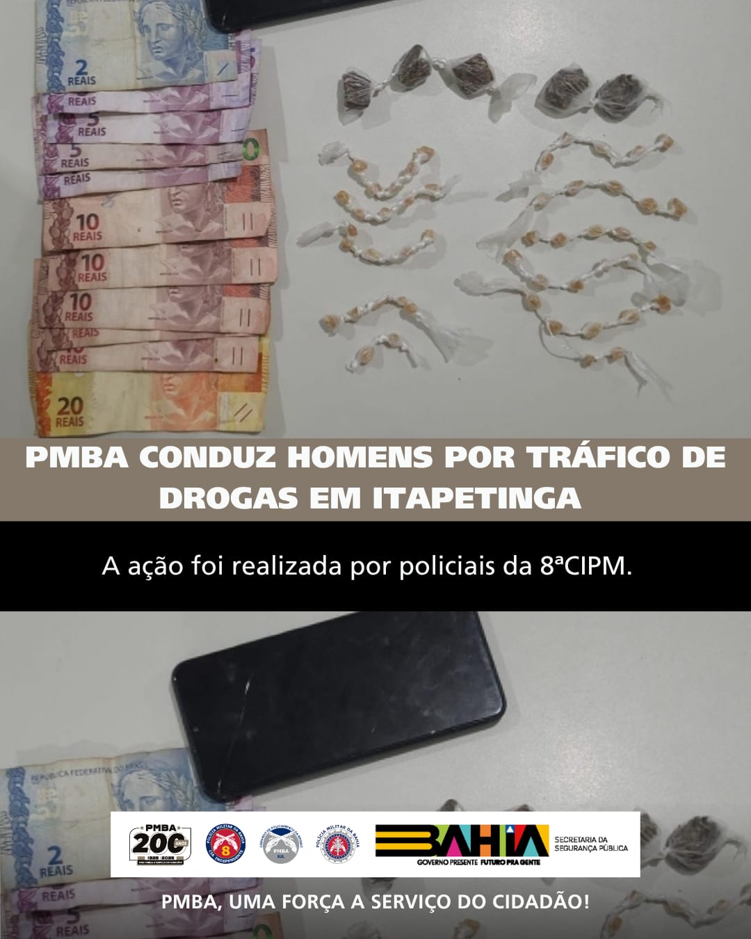 Dupla é detida por tráfico de drogas durante ação da PM em Itapetinga