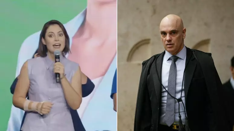 Michelle Bolsonaro chama Moraes de ‘irmão em Cristo’ em evento