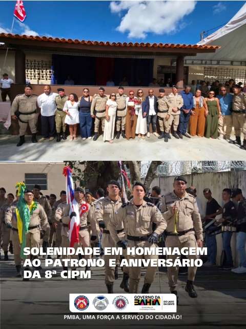 PM celebra 25 anos de criação da 8ª CIPM e homenageia patrono da unidade em Itapetinga