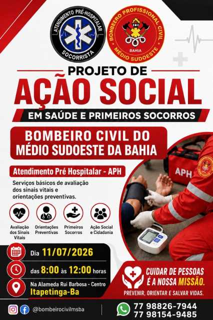 Ação Institucional em Saúde: Bombeiro Civil na Alameda Rui Barbosa