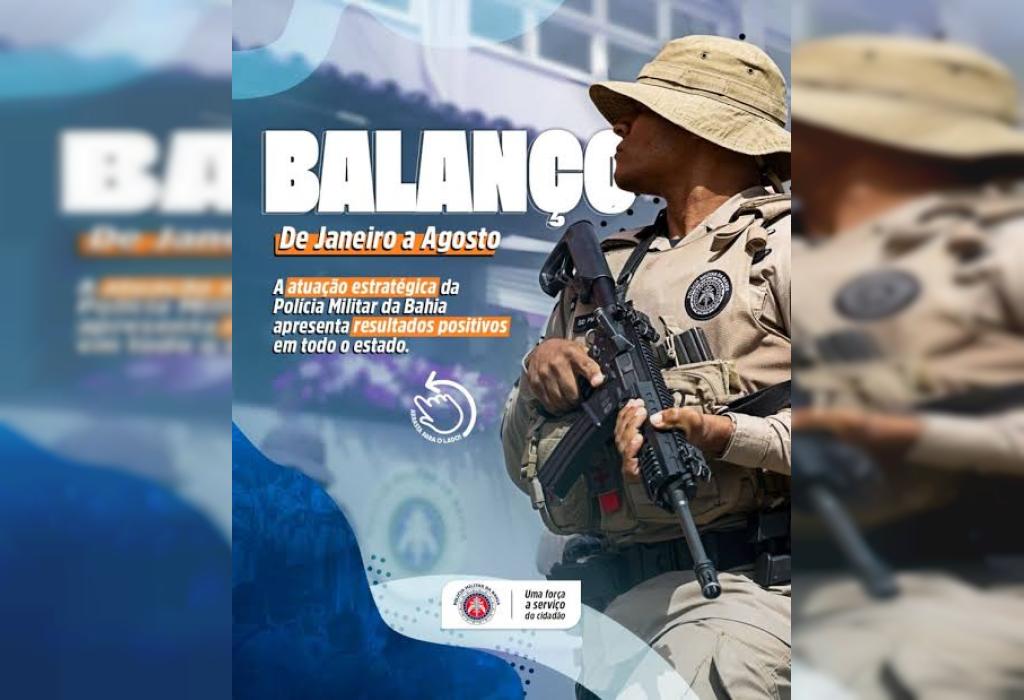 Segurança Pública da Bahia registra queda de 21,3% nos crimes violentos nos primeiros oito meses de 2026