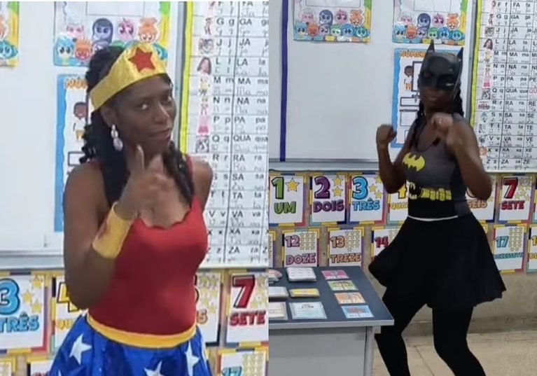 Professora usa Batman, Xuxa e Mulher-Maravilha para alfabetizar 100% dos alunos e ganha prêmio